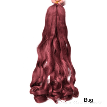 Wholesale New Arrival Customized Color Synthetic Braiding Hair Crochet Hair Extensions 24inch Spiral Curl Loose Wave Bulk Hair